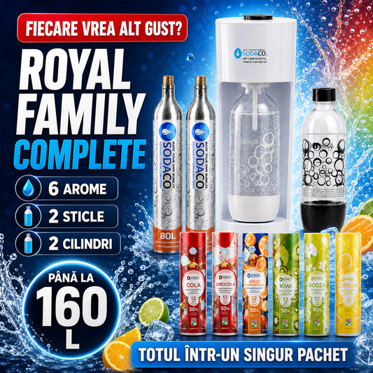 Pachet Royal Starter Alb + Cilindru CO2 + Sticlă + Toate Siropurile
