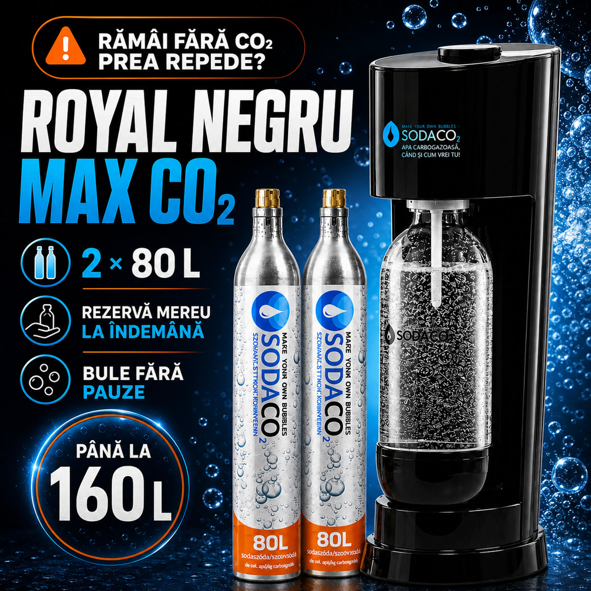 Pachet Royal Starter Negru + 1 Cilindru CO2 în Plus