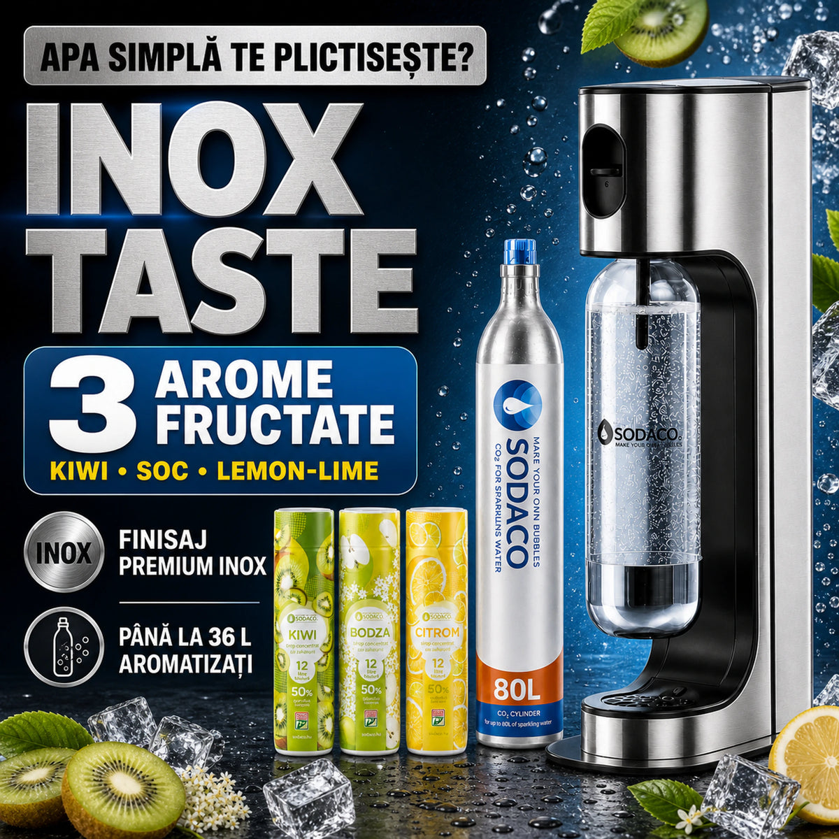 Pachet Inox Starter + Kiwi + Soc + Lemon-Lime