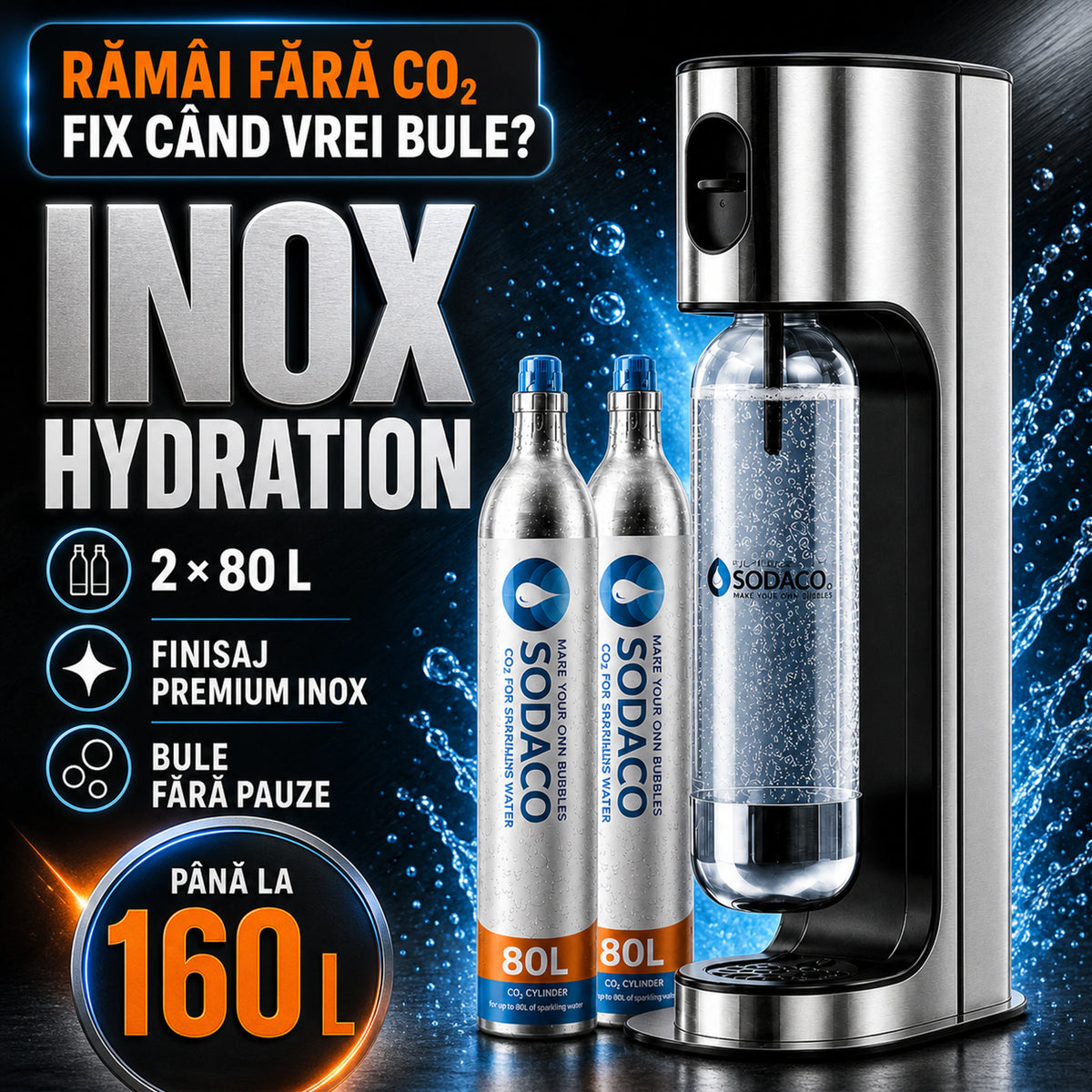 Pachet Inox Starter + 1 Cilindru CO2