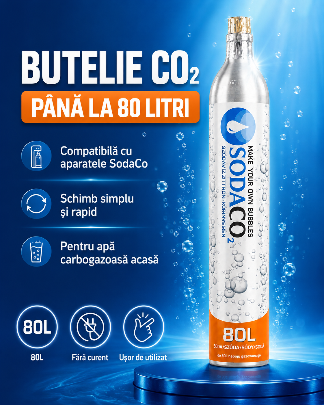 Cilindru CO2 SodaCo 425 g, 80 L