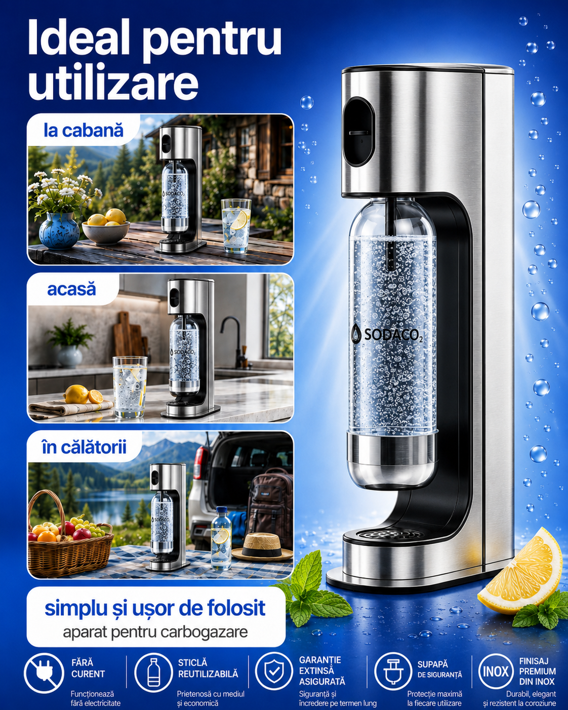 Aparat sifon SodaCo Inox