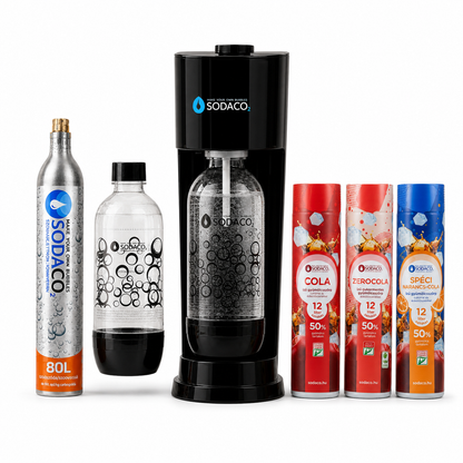 Pachet Royal Starter Negru + Sticlă Suplimentară + 3 Siropuri Cola