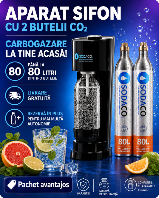 Pachet Royal Negru + 1 Cilindru CO2 în Plus
